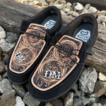 Load image into Gallery viewer, Custom Black &quot;Hey Dude&quot; Shoes
