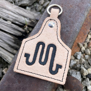 Rough-out Ear Tag Keychain