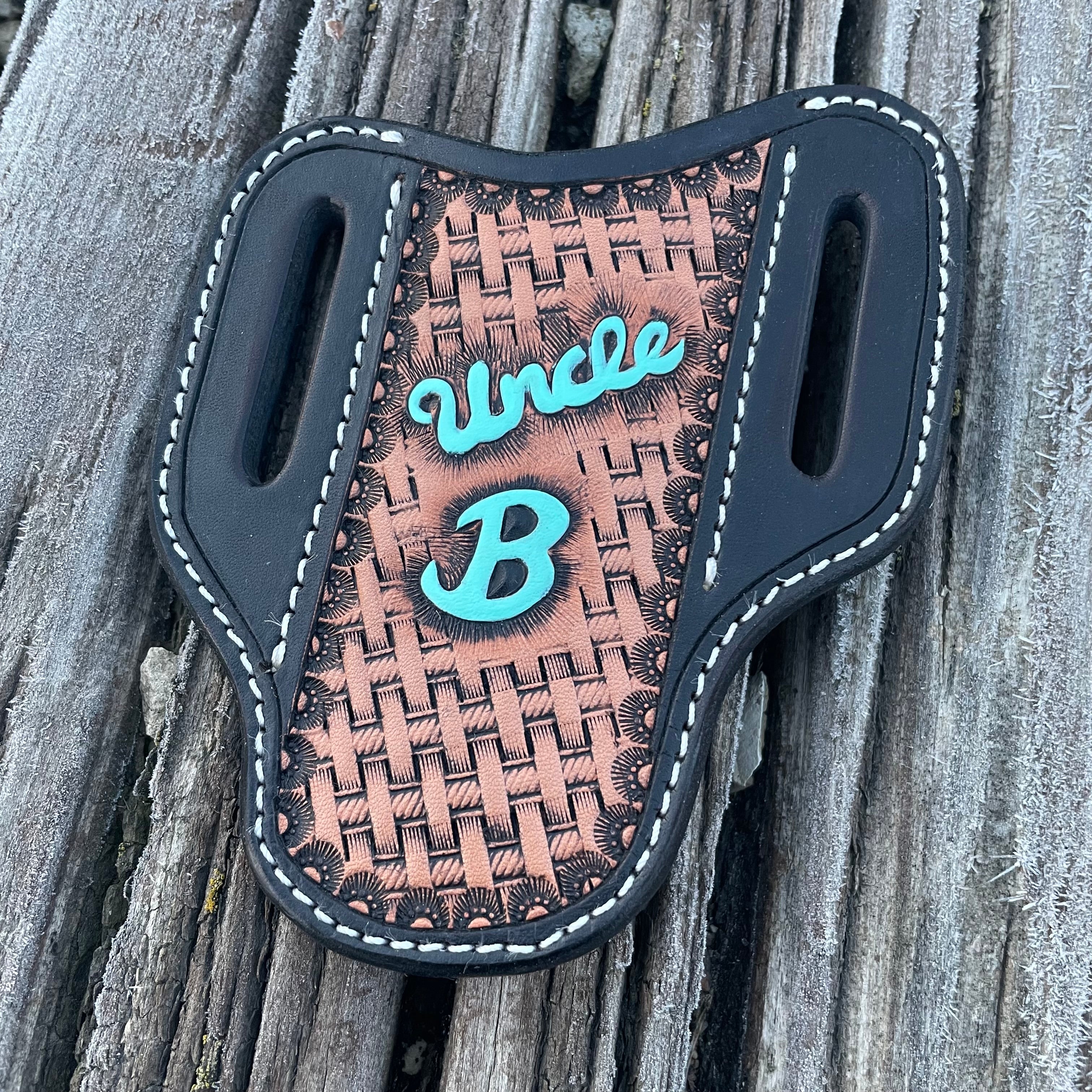 Classic Basket Weave Knife Sheath w/ Name