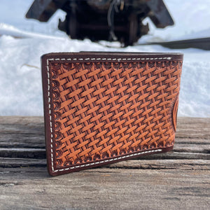 Custom Floral/Basket Weave Wallet