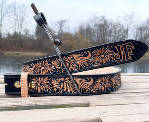 "Musk" Black Floral Handmade Belt